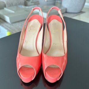 Christian Louboutin Women's Vibrant Peep Toe Heels